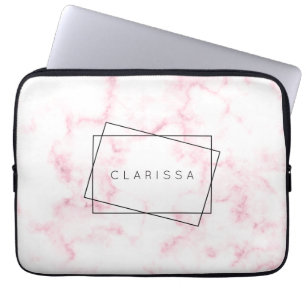 eleganter, pastellrosa und weißer Marmor aus Imit Laptopschutzhülle