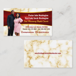 Eleganter Pastor und First Lady Marble Foto Church Visitenkarte