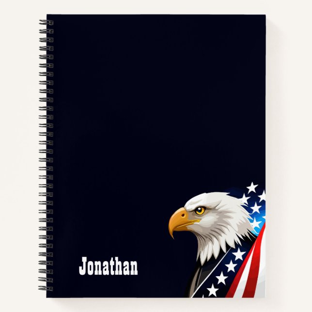Eleganter Patriotic Eagle Minimalistisch Notizbuch (Vorderseite)