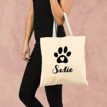 Eleganter Paw Print mit Herz und individuellem Nam