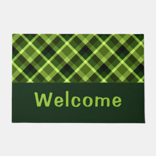 Eleganter Pea Green Kariert Monogram Medium Door M Fußmatte
