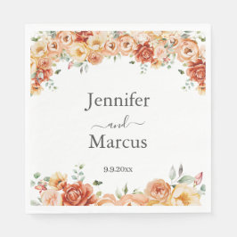 Eleganter Peach, orangefarbener Cocktail Papier Na Serviette