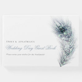 Eleganter Peacock Feather Wedding Day Gästebuch