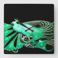 ELEGANTER PEACOCK IN GRÜN UND SCHWARZ