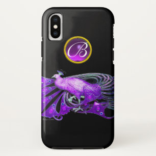 ELEGANTER PEACOCK IN LILA, AMETHYST MONOGRAMM Case-Mate iPhone HÜLLE