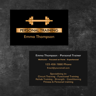 Eleganter Personal Trainer Fitness Visitenkarte