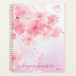 Eleganter Personalisiert rosa Blüten Moderner Plan Planer