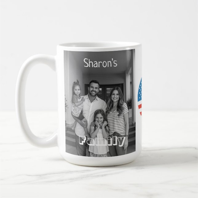 Eleganter personalisierter Bild- und Textstil Kaffeetasse (Links)