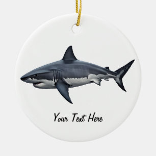 Eleganter Personalisierter Blauhai/Weißhai Keramik Ornament