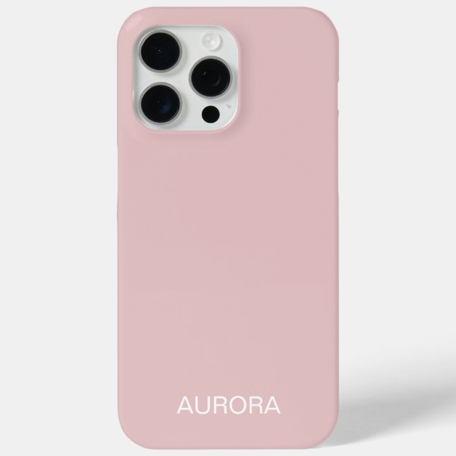Eleganter Personalisierter Dusty Blush Name - Case-Mate iPhone Hülle (Rückseite)