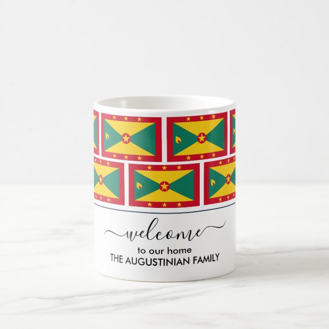 Eleganter Personalisierter Empfang GRENADA FLAG Kaffeetasse (Mittel)