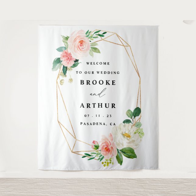 Eleganter Personalisierter Hochzeitsfotograf Wandteppich (Vorderseite)