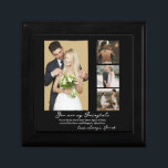 Eleganter Personalisierter Hochzeitstag FotoCollag Erinnerungskiste<br><div class="desc">Eleganter Personalisierter Hochzeitstag Foto Collage Throw Kissen</div>
