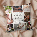 Eleganter Personalisierter Hochzeitstag FotoCollag Kissen<br><div class="desc">Personalisieren Sie mit Ihren acht Lieblings-Hochzeit-Fotos,  Namen und besonderen Datum,  um eine einzigartige Foto-Collage,  Erinnerung und Geschenk zu schaffen. Entwickelt von Thisisnotme©</div>