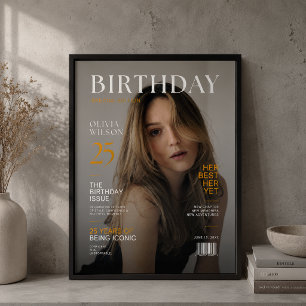 Eleganter Personalisierter Magazin-Geburtstagspost Poster