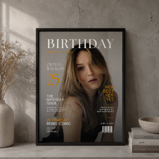 Eleganter Personalisierter Magazin-Geburtstagspost Poster