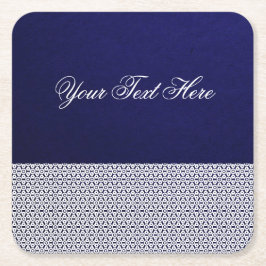 Eleganter personalisierter Marineblau Rechteckiger Pappuntersetzer