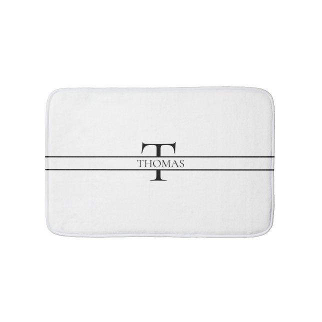 Eleganter Personalisierter Mit Monogramm Individue Badematte (Vorderseite)