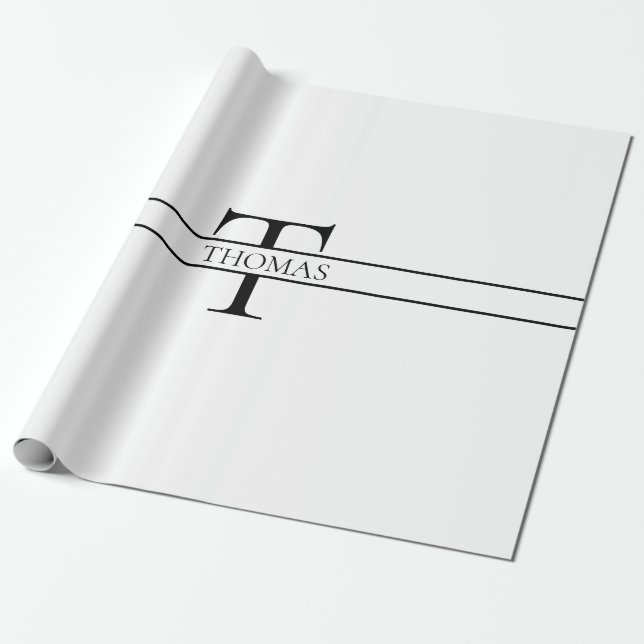 Eleganter Personalisierter Mit Monogramm Individue Geschenkpapier (Ungerollt)