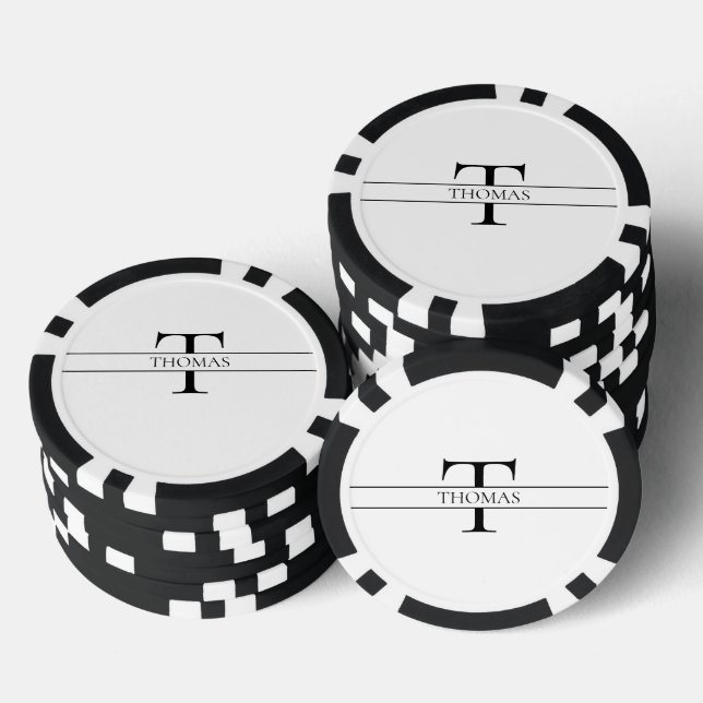 Eleganter Personalisierter Mit Monogramm Individue Pokerchips (Stapel)