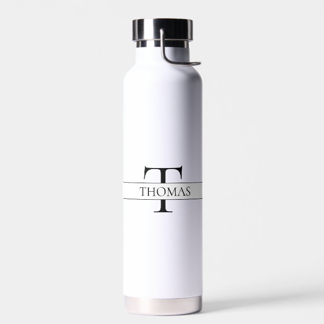 Eleganter Personalisierter Mit Monogramm Individue Trinkflasche (Links)