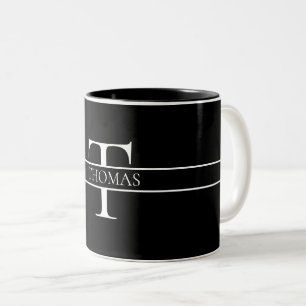 Eleganter Personalisierter Mit Monogramm Individue Zweifarbige Tasse