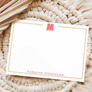 Eleganter personalisierter Monogramm-3D-Buchstabe Mitteilungskarte