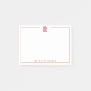 Eleganter personalisierter Monogramm-3D-Buchstabe Post-it Klebezettel