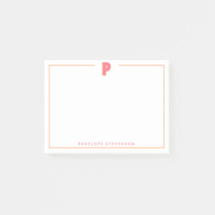 Eleganter personalisierter Monogramm-3D-Buchstabe Post-it Klebezettel