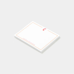 Eleganter personalisierter Monogramm-3D-Buchstabe Post-it Klebezettel