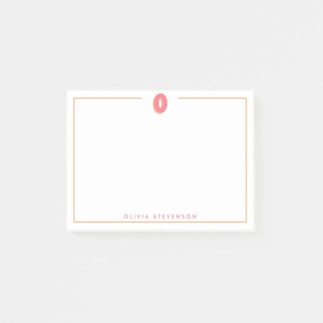 Eleganter personalisierter Monogramm-3D-Buchstabe  Post-it Klebezettel (Vorderseite)