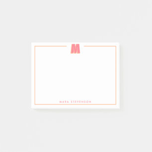 Eleganter personalisierter Monogramm-3D-Buchstabe Post-it Klebezettel