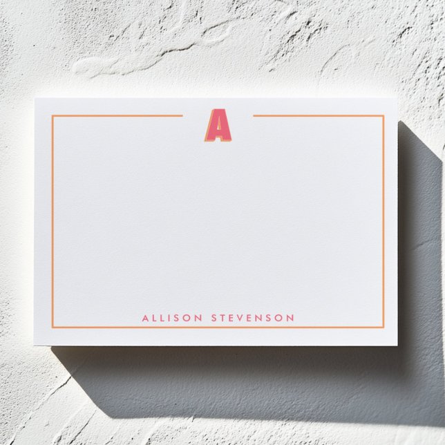 Eleganter personalisierter Monogramm-3D-Buchstabe  Post-it Klebezettel (Von Creator hochgeladen)