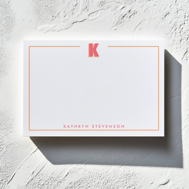 Eleganter personalisierter Monogramm-3D-Buchstabe  Post-it Klebezettel (Von Creator hochgeladen)