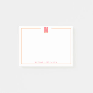 Eleganter personalisierter Monogramm-3D-Buchstabe Post-it Klebezettel