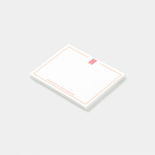 Eleganter personalisierter Monogramm-3D-Buchstabe Post-it Klebezettel