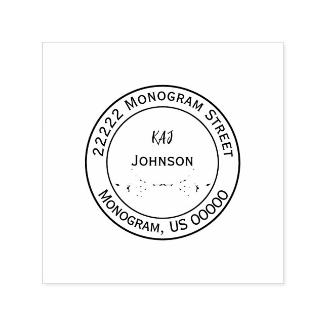 Eleganter personalisierter Monogramm-Name-Adresse- Permastempel (Design)