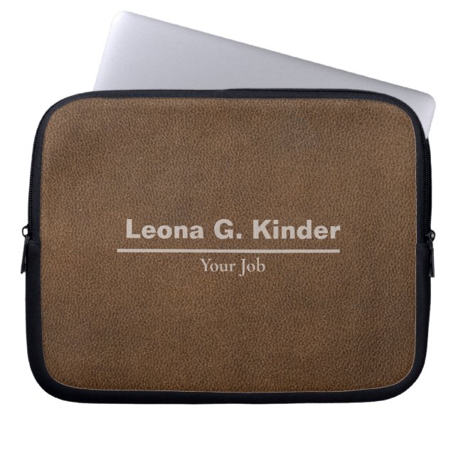Eleganter personalisierter Name & Beruf Laptopschutzhülle (Vorderseite)
