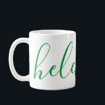 Eleganter Personalisierter Name Custom Kelly Green Kaffeetasse<br><div class="desc">Eine wunderschöne Tasse mit einem individuelle Name in einem modernen,  eleganten Skript-Schriftart. In kelly grün und weiß. Wunderbar als Muttertag,  Urlaub,  Geburtstag,  Hauswärme oder Brautjunggeschenk.</div>