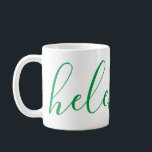 Eleganter Personalisierter Name Custom Kelly Green Kaffeetasse<br><div class="desc">Eine wunderschöne Tasse mit einem individuelle Name in einem modernen,  eleganten Skript-Schriftart. In kelly grün und weiß. Wunderbar als Muttertag,  Urlaub,  Geburtstag,  Hauswärme oder Brautjunggeschenk.</div>