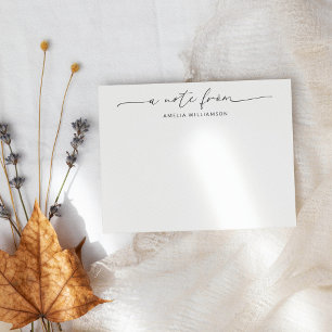 Eleganter Personalisierter Name für schwarze Skrip Mitteilungskarte