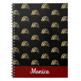 Eleganter personalisierter Name Gold-Regenbogen-Mu Notizblock