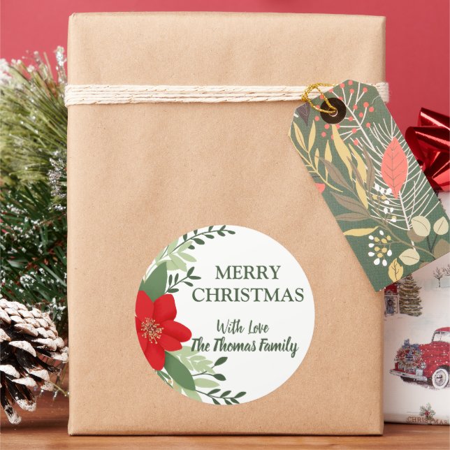 Eleganter Personalisierter Name Runder Aufkleber (Feiertag)