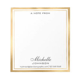 Eleganter Personalisierter Name| vom Schreibtisch  Notizblock