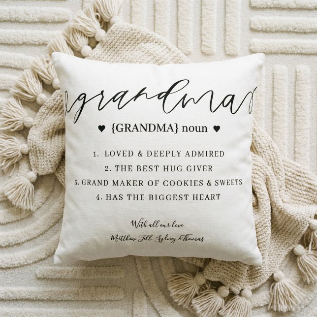 Eleganter Personalisierter Oma-Definition-Sake Kissen (Custom Grandma Definition Mother's Day Keepsake Throw Pillow)