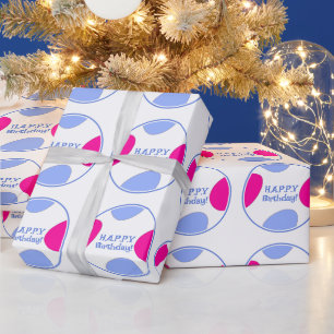 Eleganter Personalisierter Pastellrosa und Blauer  Geschenkpapier