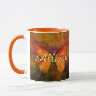 Eleganter personalisierter Schmetterling   Tasse