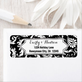 Eleganter Personalisierter Schwarz-Weiß-Damast