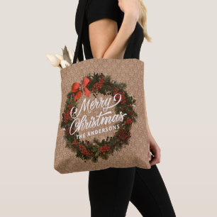 Eleganter Personalisierter Weihnachtskranz   Tasch