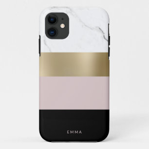 Eleganter personalisierter weißer Marmor Case-Mate iPhone Hülle